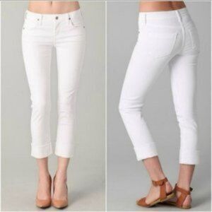 CITIZENS OF HUMANITY White Dani Cropped Straight Leg Size 28